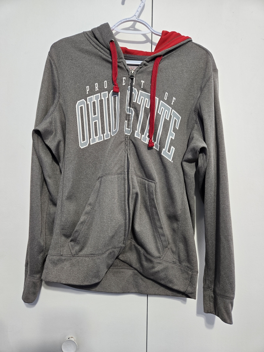 Ohio‎ State Buckeyes Zip Hoodie Gray Red Athletic Sweatshirt M